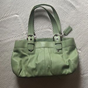 Sage Green Coach Shoulder Bag